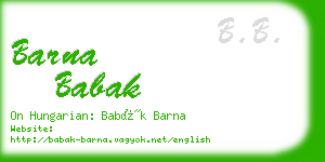 barna babak business card